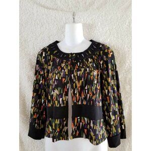 R & K Black Band Sleeveless Knee Length Dress & Jacket Size Medium Triangles